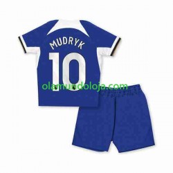 Camisola Chelsea Mykhaylo Mudryk 10 Criança Equipamento Primeiro 2023-2024 Manga Curta
